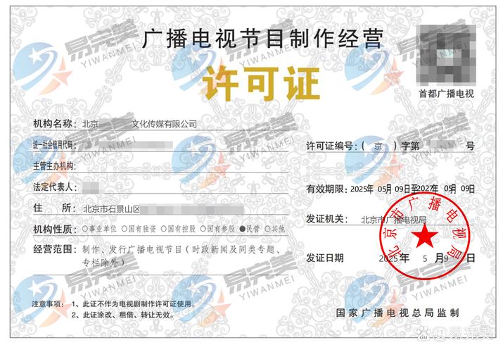 北京新下2025年05月09日廣播電視節(jié)目制作經(jīng)營(yíng)許可證解讀